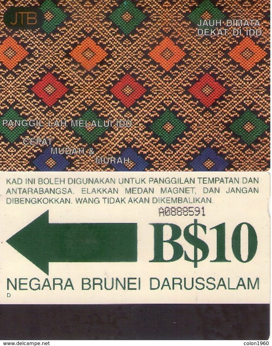 BRUNEI. BN-JAB-0008B. Call Through Idd. 10B$. 1994. (002) - Brunei