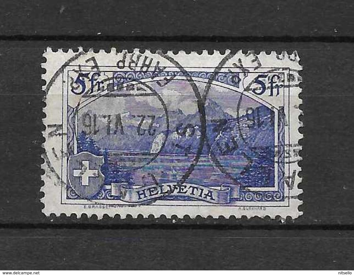 LOTE 1576  ///  SUIZA  1914     YVERT Nº: 143  CON DOBLE MATASELLO   ¡¡¡¡¡ LIQUIDATION !!!!!!! - Usados