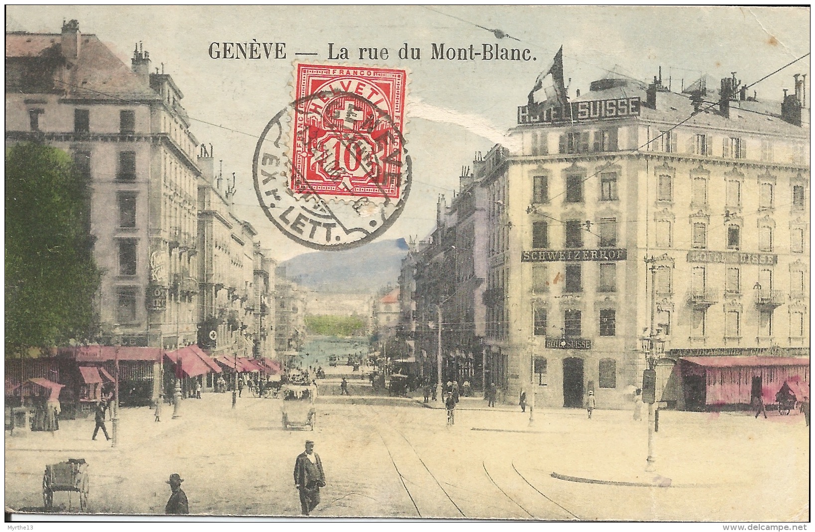 SUISSE  Genève  La Rue Du Mont Blanc  1906 - Genève