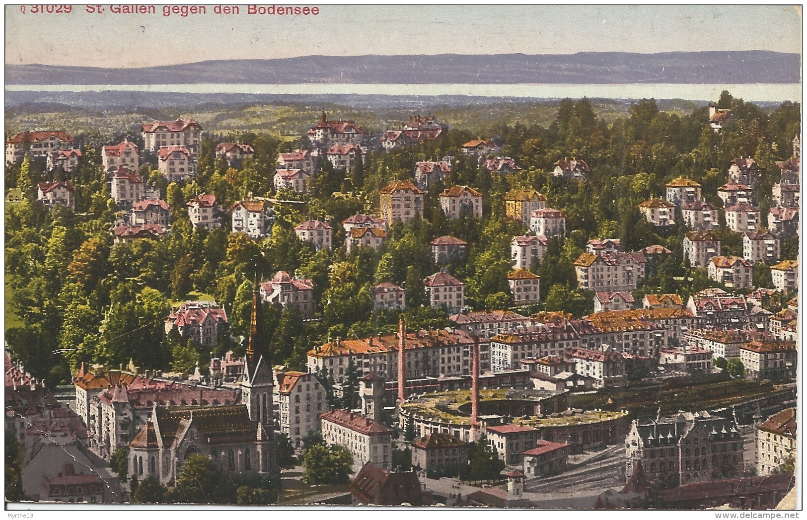 SUISSE  St Gallen Gegen Den Bodensee  1917 - Saint-Gall