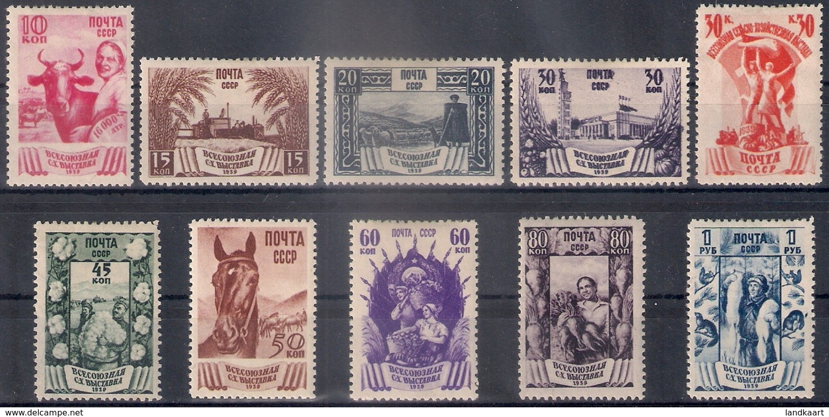 Russia 1939, Michel Nr 699-708, MLH OG - Ungebraucht