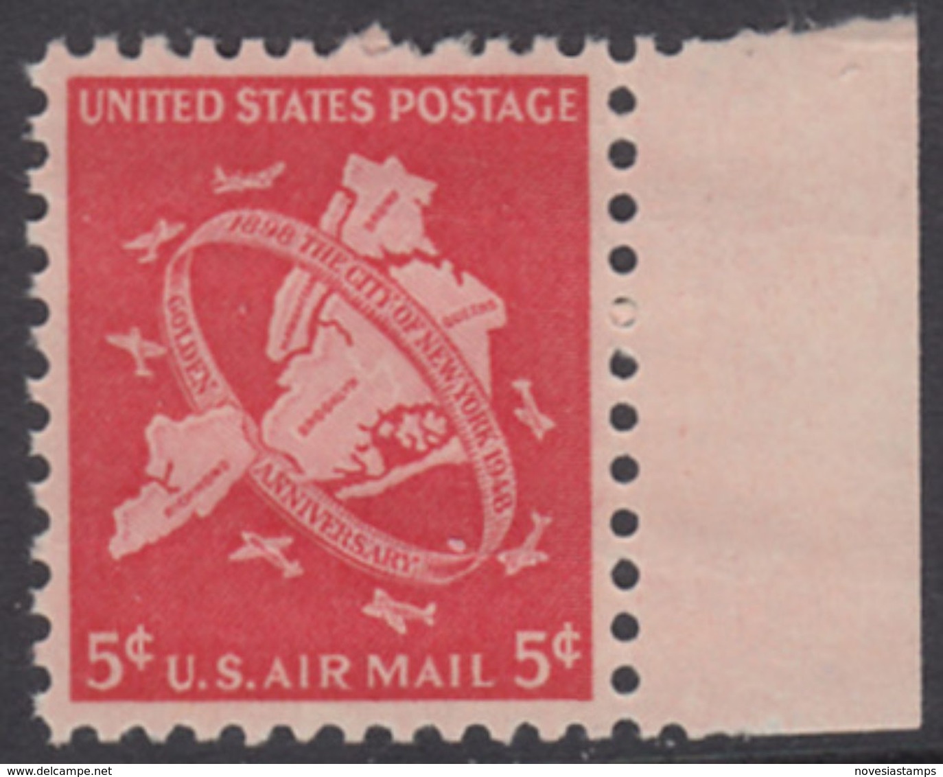 !a! USA Sc# C038 MNH SINGLE W/ Right Margin - New York City - 2b. 1941-1960 Unused