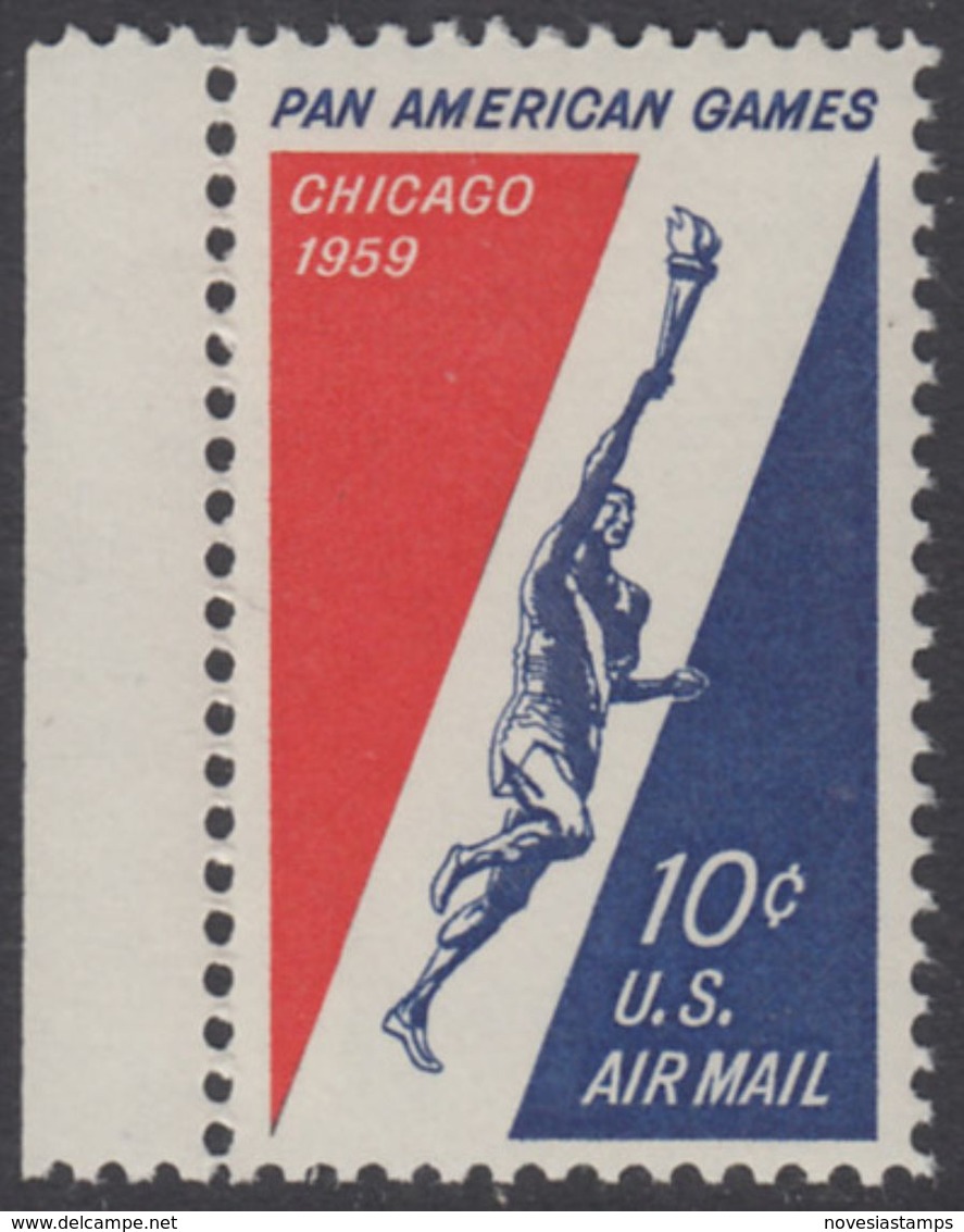 !a! USA Sc# C056 MNH SINGLE W/ Left Margin - Pan American Games - 2b. 1941-1960 Unused