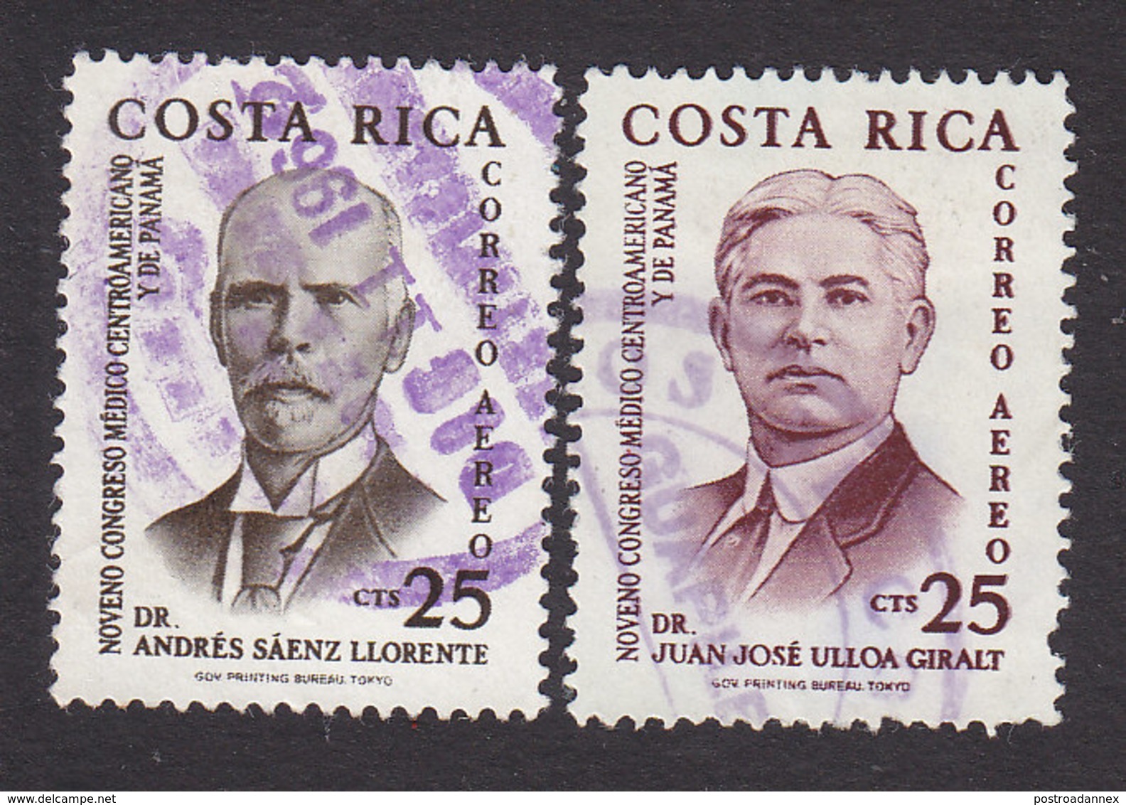 Costa Rica, Scott #C332-C333, Used, Llorente, Girait, Issued 1961 - Costa Rica