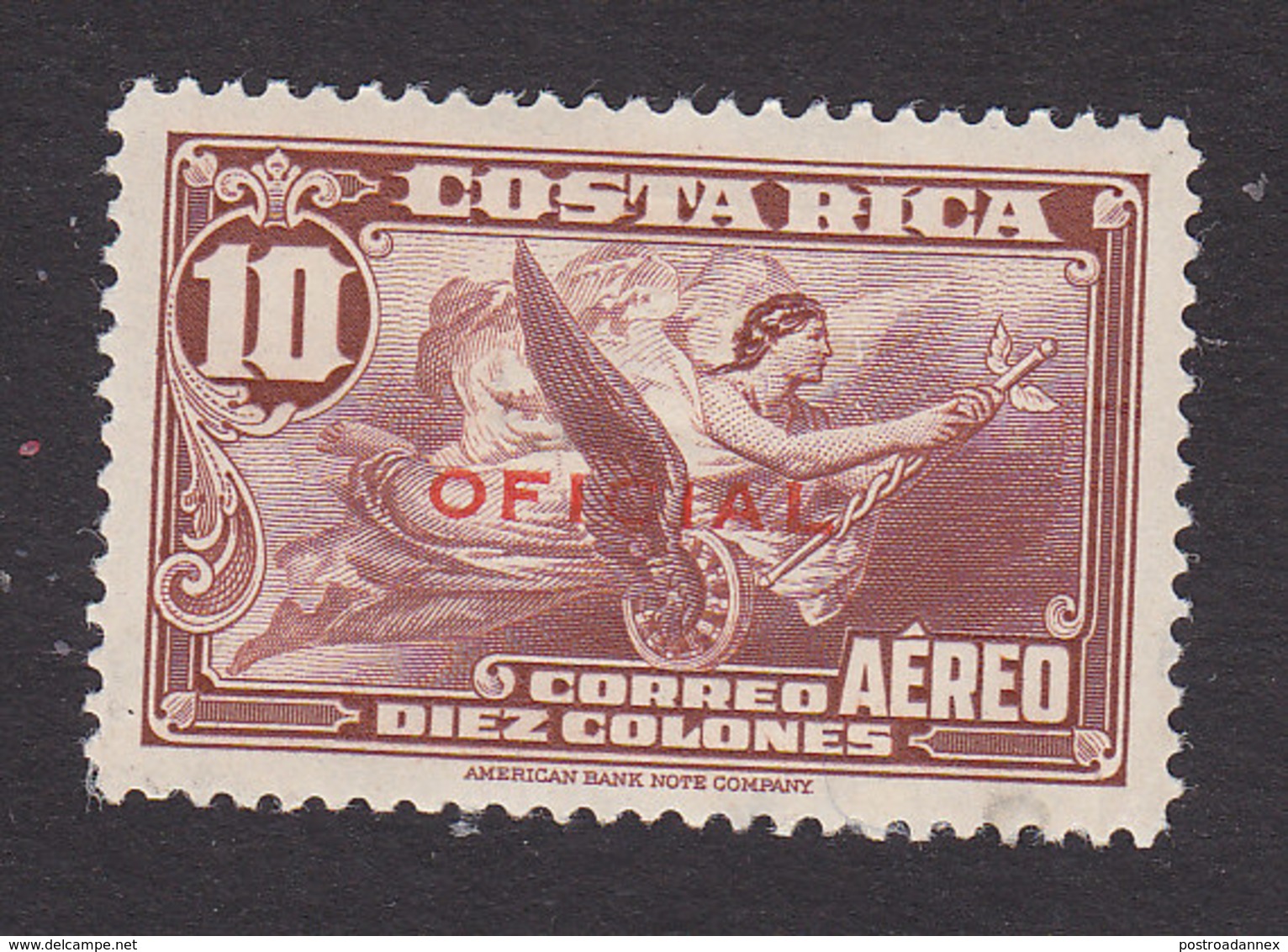 Costa Rica, Scott #CO13, Mint Hinged, Allegory Of Flight Overprinted, Issued 1934 - Costa Rica