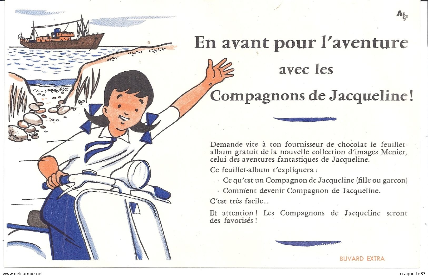 "EN AVANT POUR L'AVENTURE AVEC LES COMPAGNONS DE JACQUELINE" CHOCOLAT MENIER" - Bambini