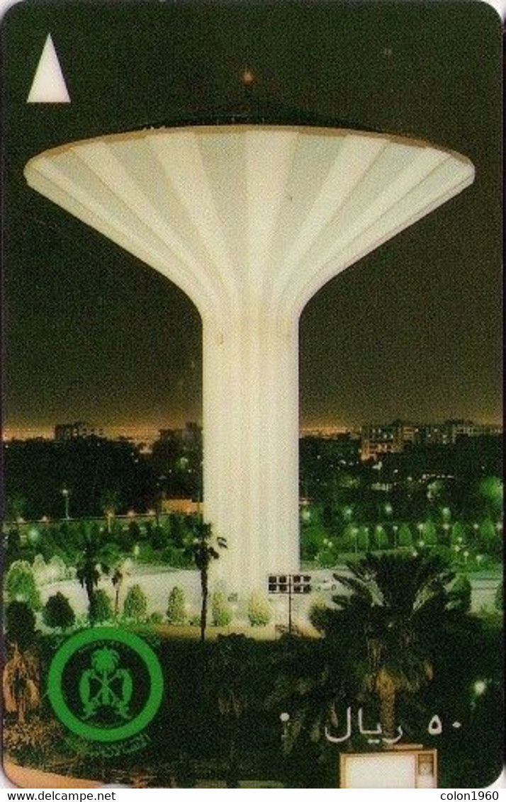 ARABIA SAUDITA. Water Tower At Night (SAUDE). SA-STC-0001 (SAUDE - C). (001). "C" TRANSPARENT. - Saudi Arabia