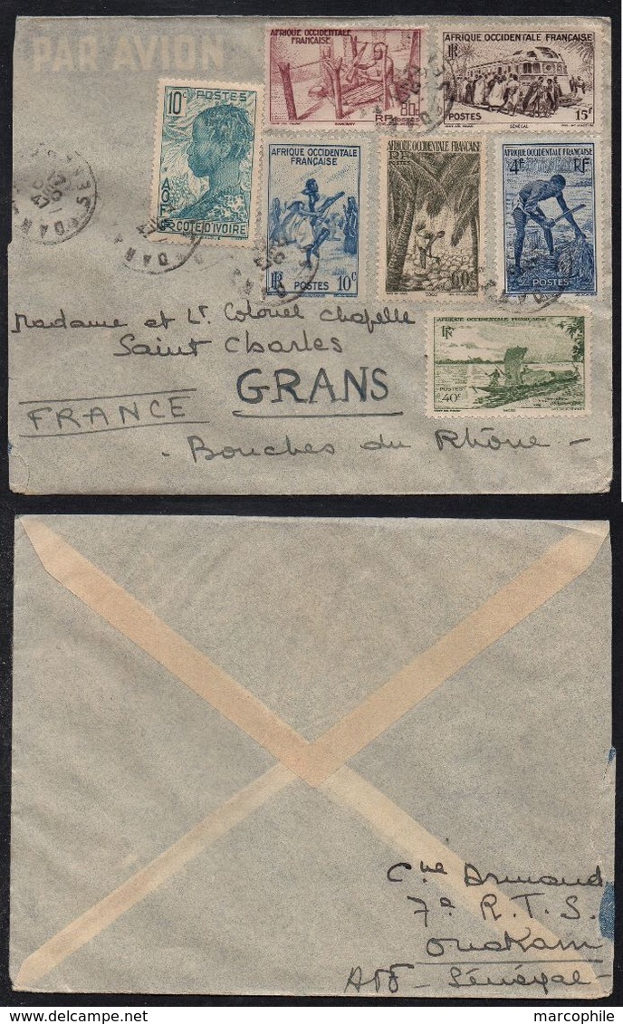 AOF - SENEGAL - DAKAR - OUAKAM / 1947 LETTRE AVION POUR LA FRANCE (ref LE2003) - Lettres & Documents