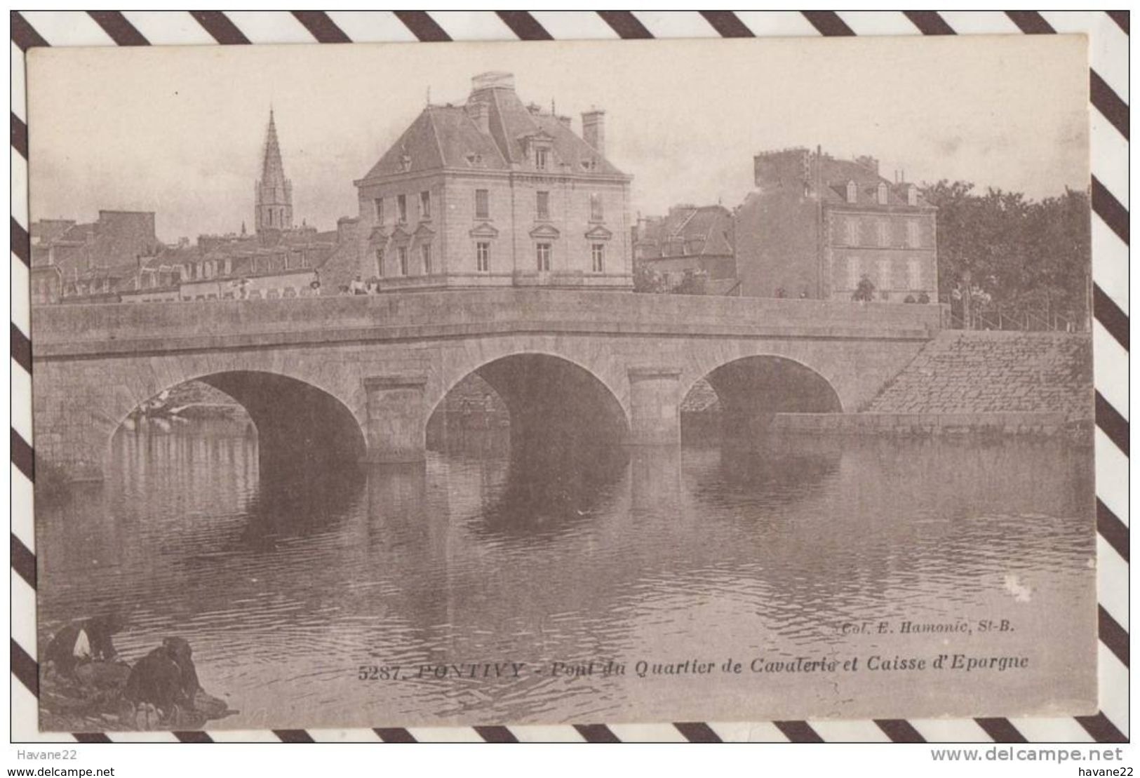 3AB949 PONTIVY PONT DU QUARTIER DE CAVALERIE ET CAISSE D'EPARGNE 2 SCANS - Pontivy