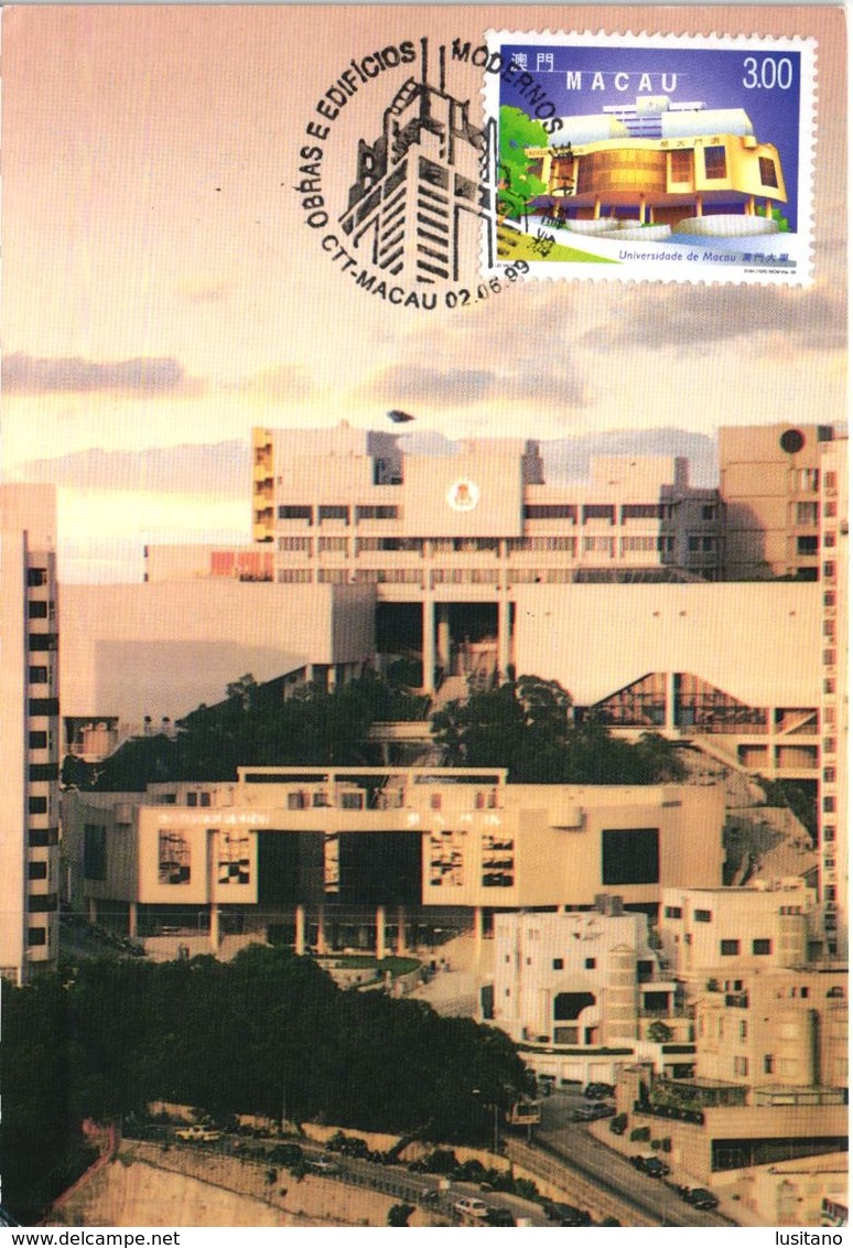 MACAO MACAU CHINA - UNIVERSIDADE UNIVERSITY - PORTUGAL COLONIAL - CARTE MAXIMUM - MAXICARD POSTCARD (2 SCANS) - Cartes-maximum