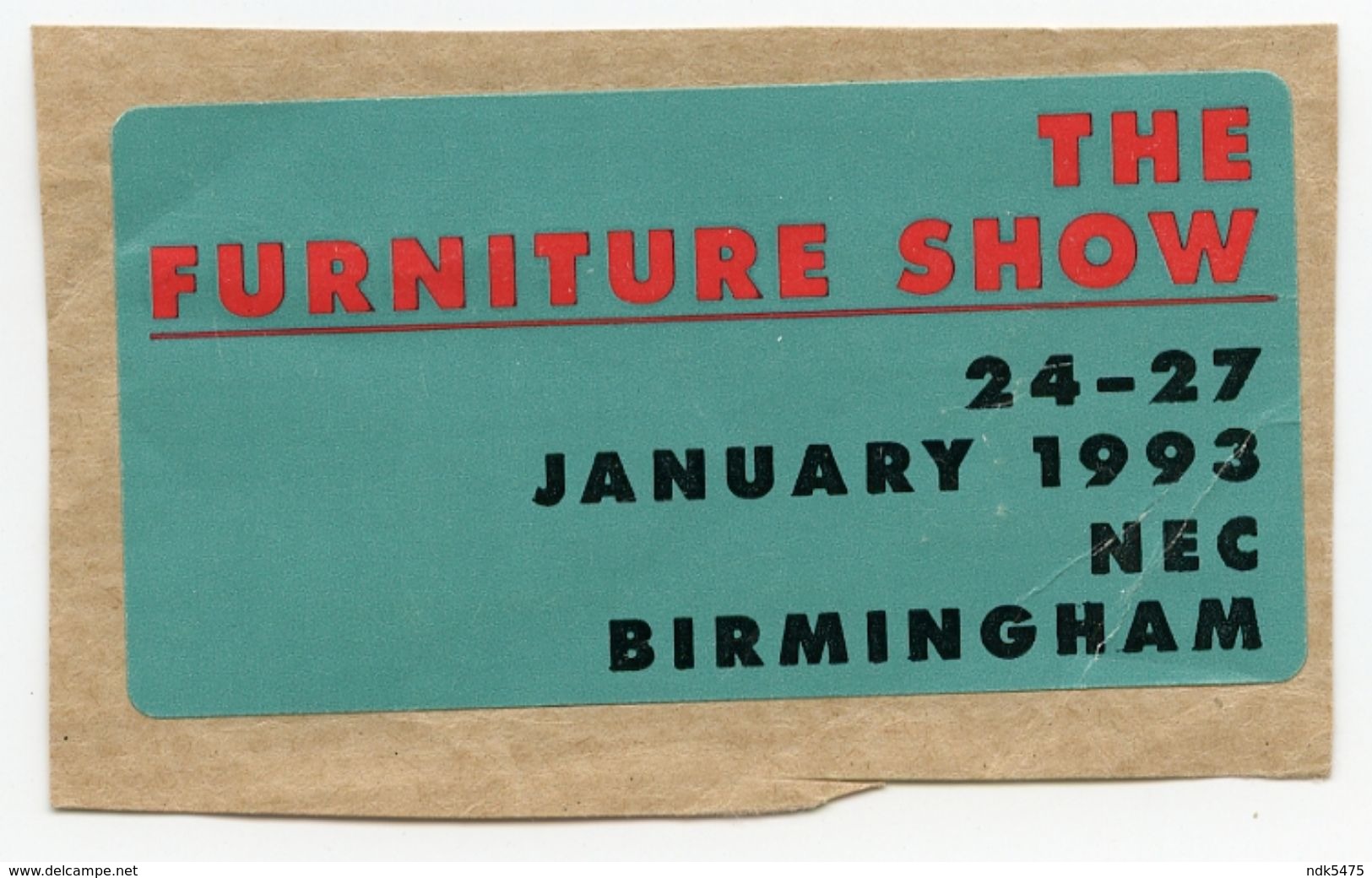 CINDERELLA : UK : THE FURNITURE SHOW - NEC, BIRMINGHAM 1993 - Erinnofilie