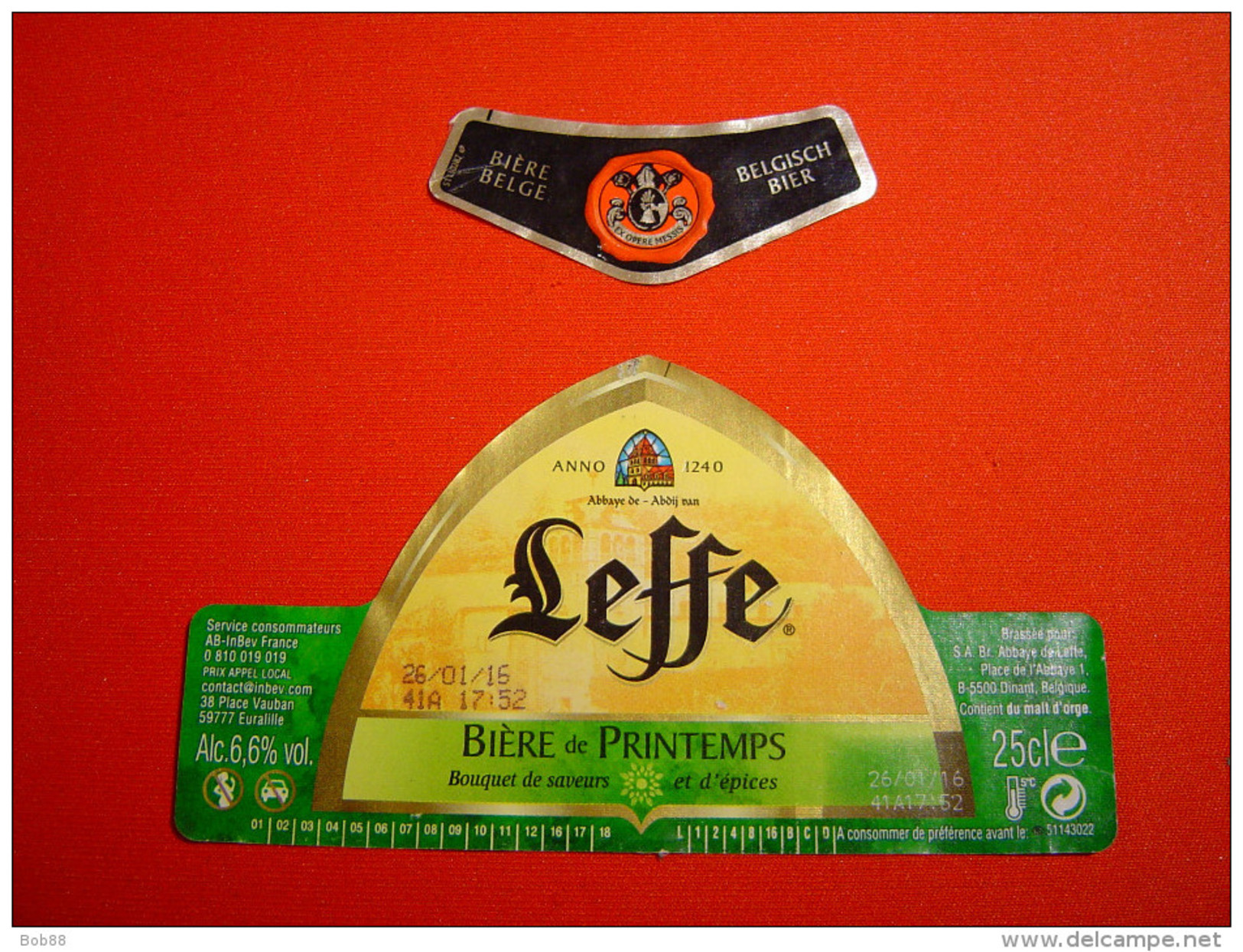 ETIQUETTE BIERE / ABBAYE DE LEFFE / PRINTEMPS / BELGIQUE - Beer