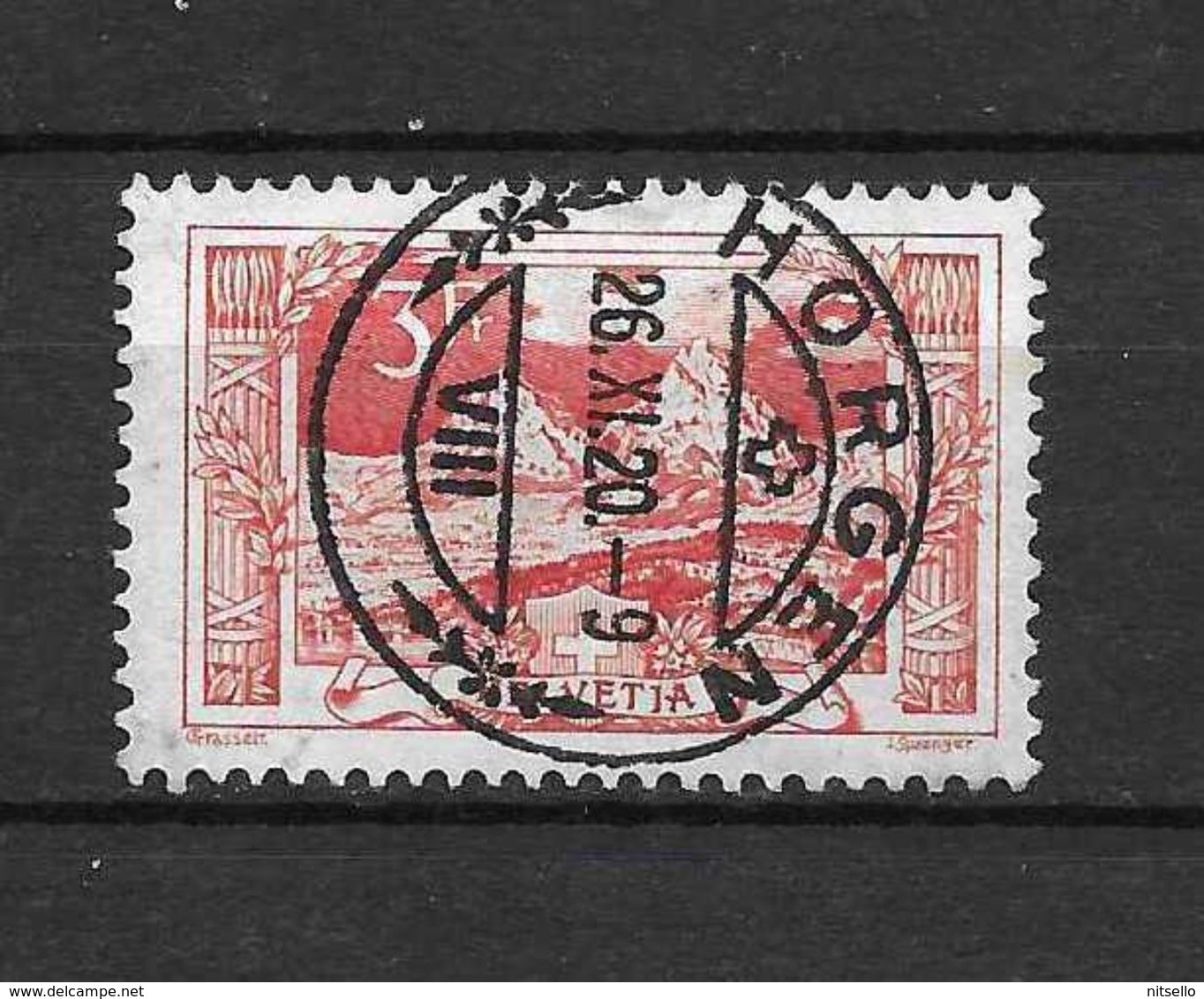 LOTE 1583  ///  SUIZA  1915     YVERT Nº: 167   CON FECHADOR DE HORGEN      ¡¡¡¡¡ LIQUIDATION !!!!!!! - Gebraucht