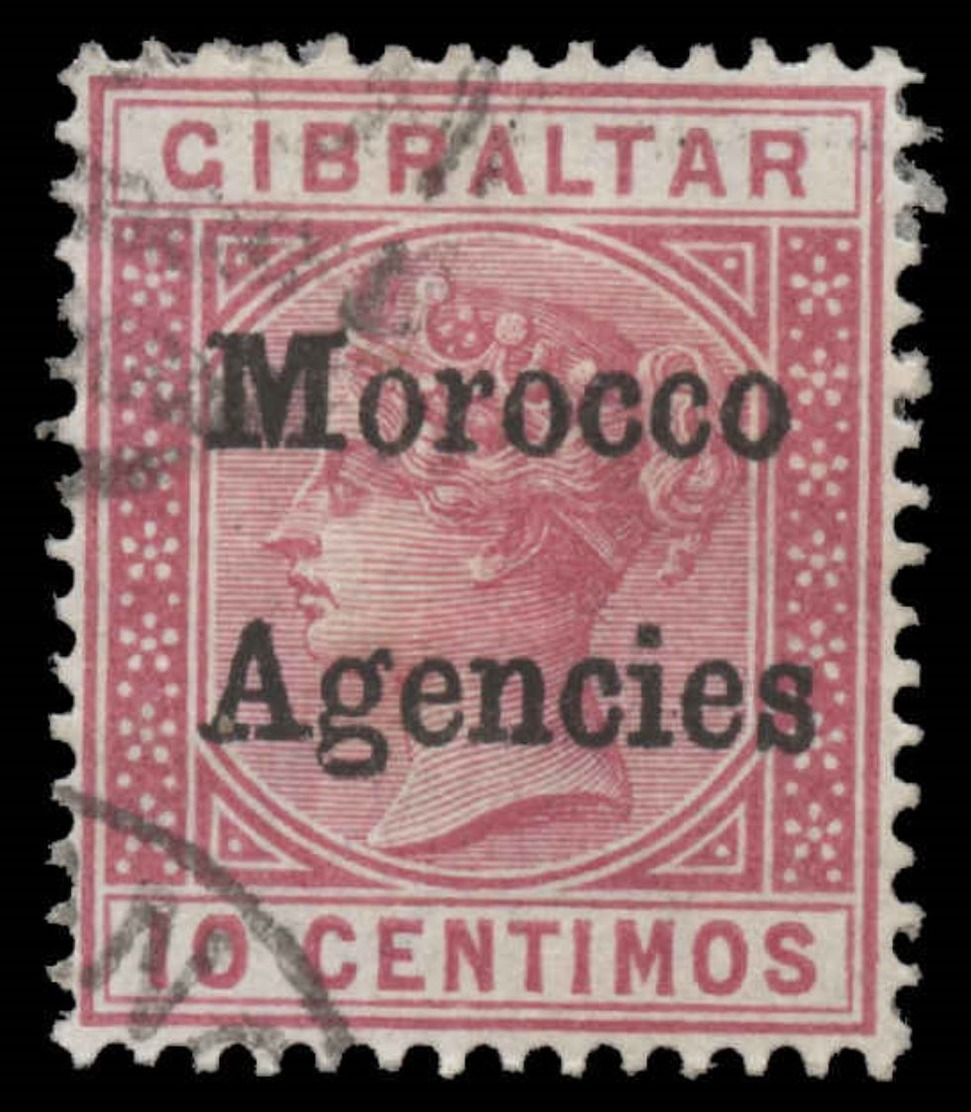 Great Britain (Morocco) Scott #  2, 10¢ Carmine Rose (1898) Queen Victoria, Used - Morocco Agencies / Tangier (...-1958)