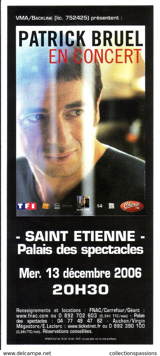 - Flyer - Patrick Bruel - Palais Des Spectacles De St Etienne - - Autres & Non Classés