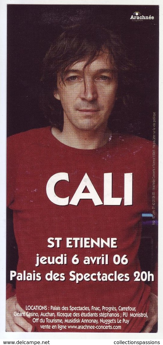 - Flyer - Cali - Palais Des Spectacles De St Etienne - - Autres & Non Classés