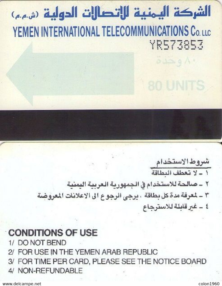 YEMEN. YE-YIT-0003A. Light Blue Arrow. 80U. 1990. (007) - Yémen