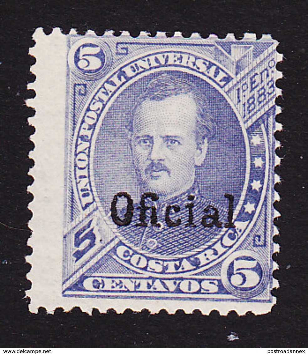 Costa Rica, Scott #O16, Mint No Gum, Overprinted Issues, Issued 1886 - Costa Rica