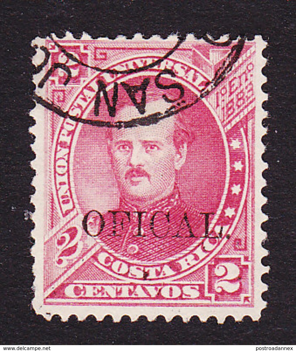 Costa Rica, Scott #O19a, Used, Overprinted Issues, Issued 1887 - Costa Rica