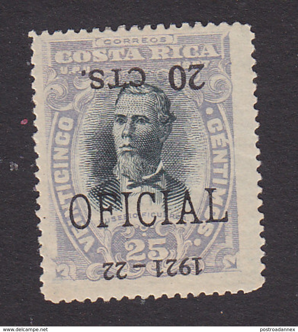 Costa Rica, Scott #O62, Mint Hinged, Overprinted Issues, Issued 1921 - Costa Rica