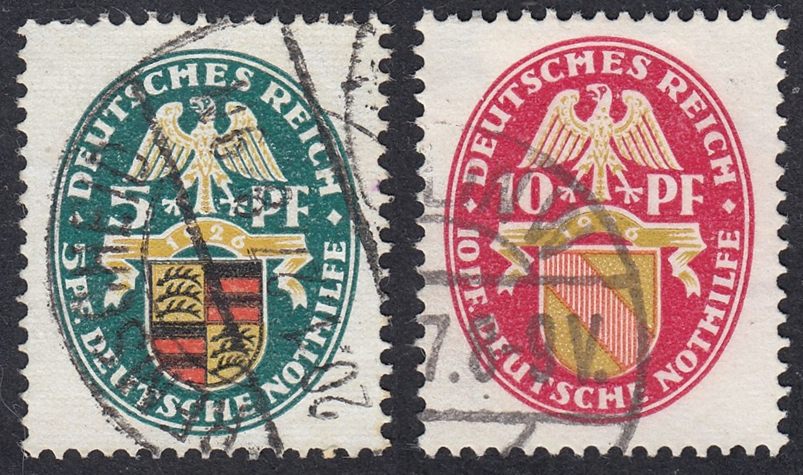 GERMANIA - ALLEMAGNE - 1926 - Lotto 2 Valori Obliterati: Yvert 390/391. - Usati