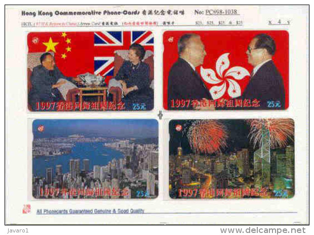 HKMAGNETIC : M01A $25x4 97 H.K. Return To China , Deng, Thatcher, Fi USED - Hong Kong