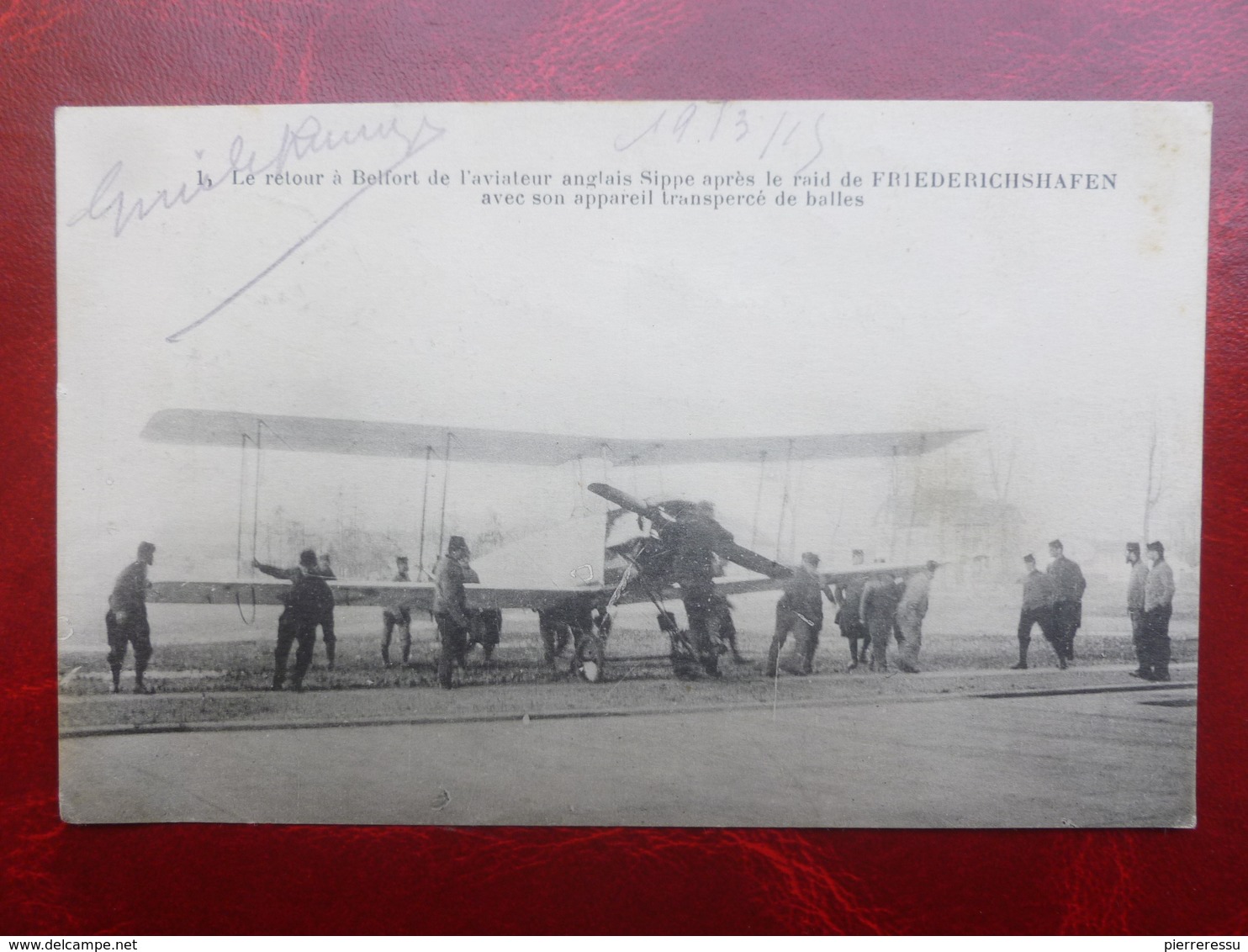BELFORT AVIATEUR ANGLAIS SIPPE PILOTE AVION Envoi De LOUIS TROUCHAUD A Lire 1915 - Sonstige & Ohne Zuordnung