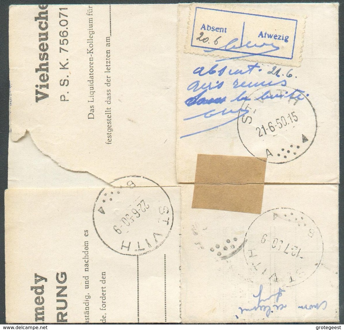 4Fr. Exportation Obl. Sc MALMEDY Sur Lettre Recommandée Du 13-6-1950 Vers Rodt (via Saint-VITH (verso : Sc 12, 21 Et 22 - 1948 Export