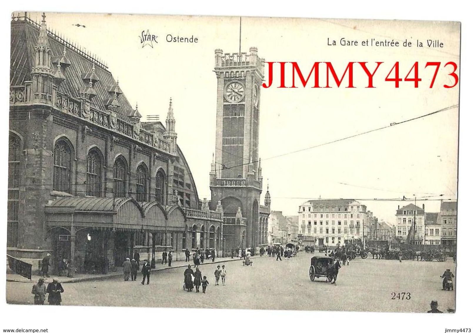 CPA - La Gare Et L'entrée De La Ville, Bien Animée - OSTENDE Flandre Occidentale - Phot. DE GRAEVE Gand - Recto-Verso - Gares - Sans Trains