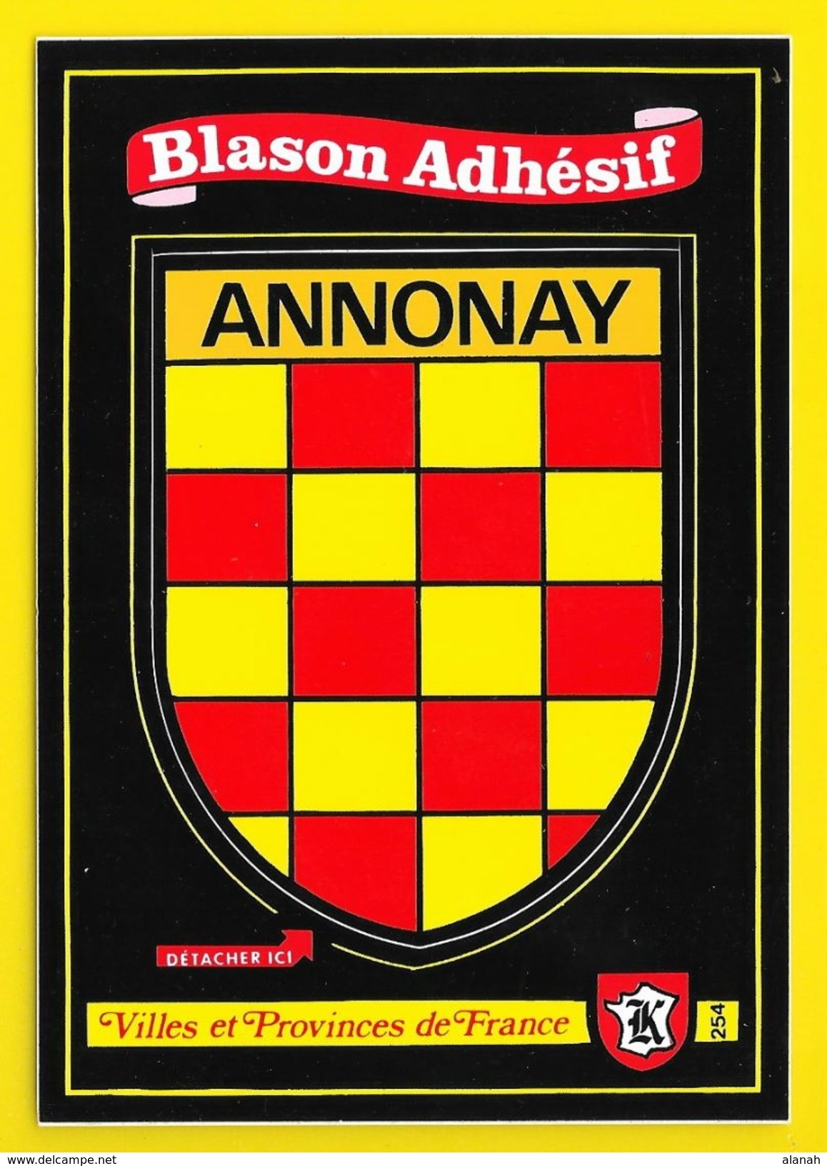 ANNONAY Rare Blason Adhésif (Kroma N°254) Ardèche (07) - Annonay