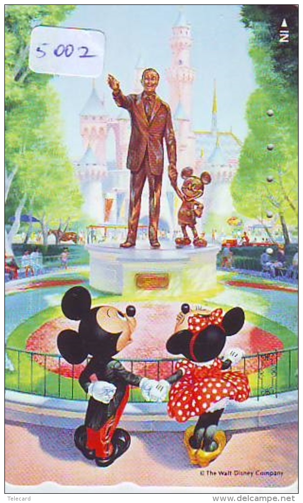 Télécarte Japon / 110-166449 - DISNEY - MICKEY MINNIE &amp; Statue De WALT (5002) Japan Phonecard Telefonkarte * PLIER - Disney