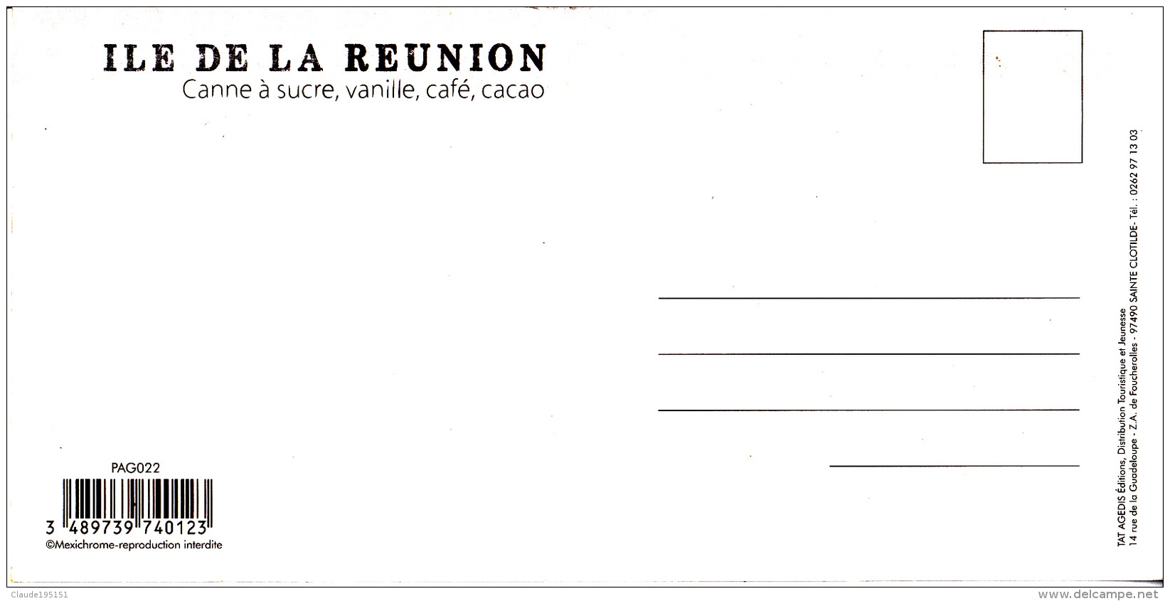 REUNION       CANNE A SUCRE  VANILLE  CAFE  CACAO     (EDIT  AGEDIS) - Other & Unclassified