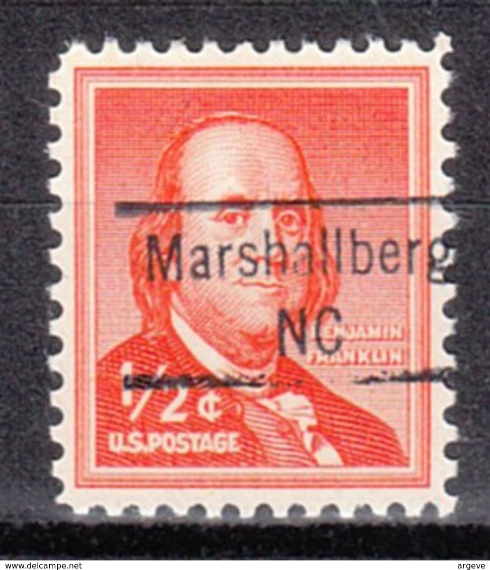 USA Precancel Vorausentwertung Preo, Locals North Carolina, Marshallberg 843 - Vorausentwertungen