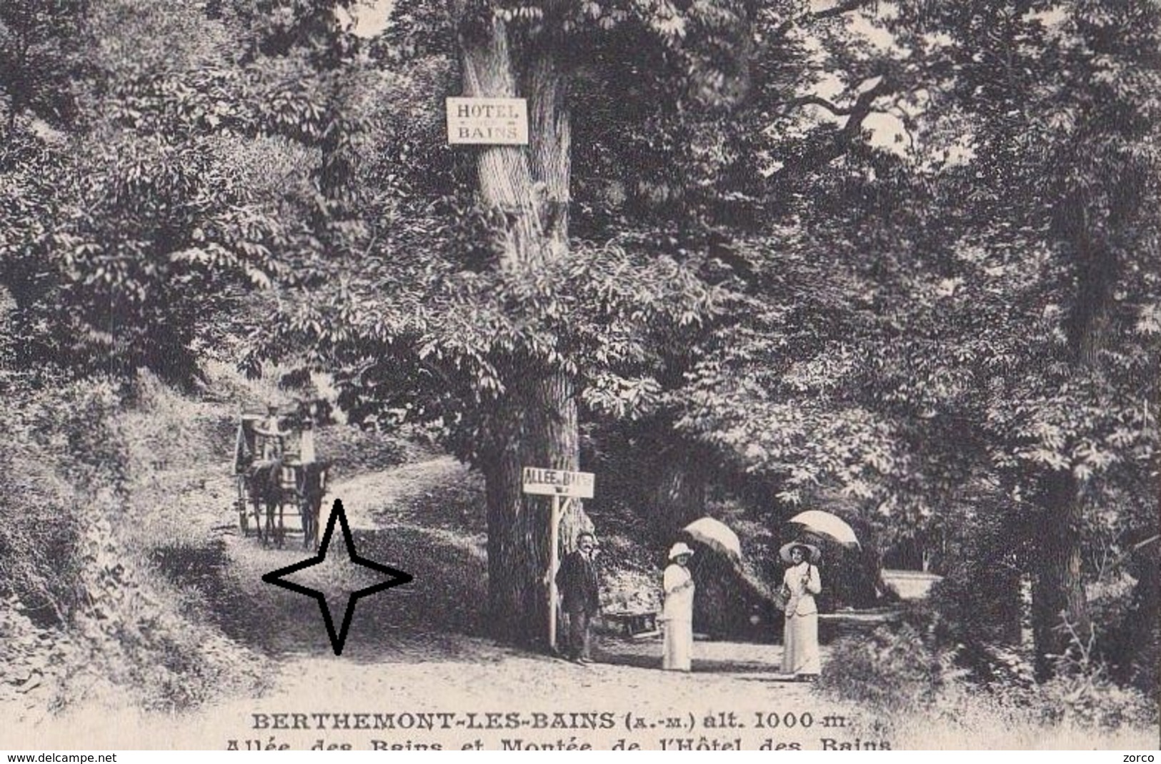 BERTHEMONT-les-BAINS  Allée Des Bains Et Montée De L' "HÔTEL Des BAINS". - Autres & Non Classés