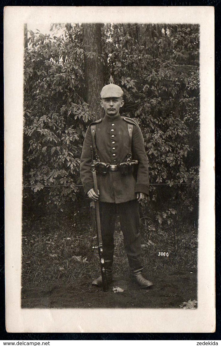 B0748 - Uniform Pickelhaube Gewehr Ausrüstung - Feldpost 1. WK WW - Truppenübungsplatz Zeithain 1916 - Weltkrieg 1914-18