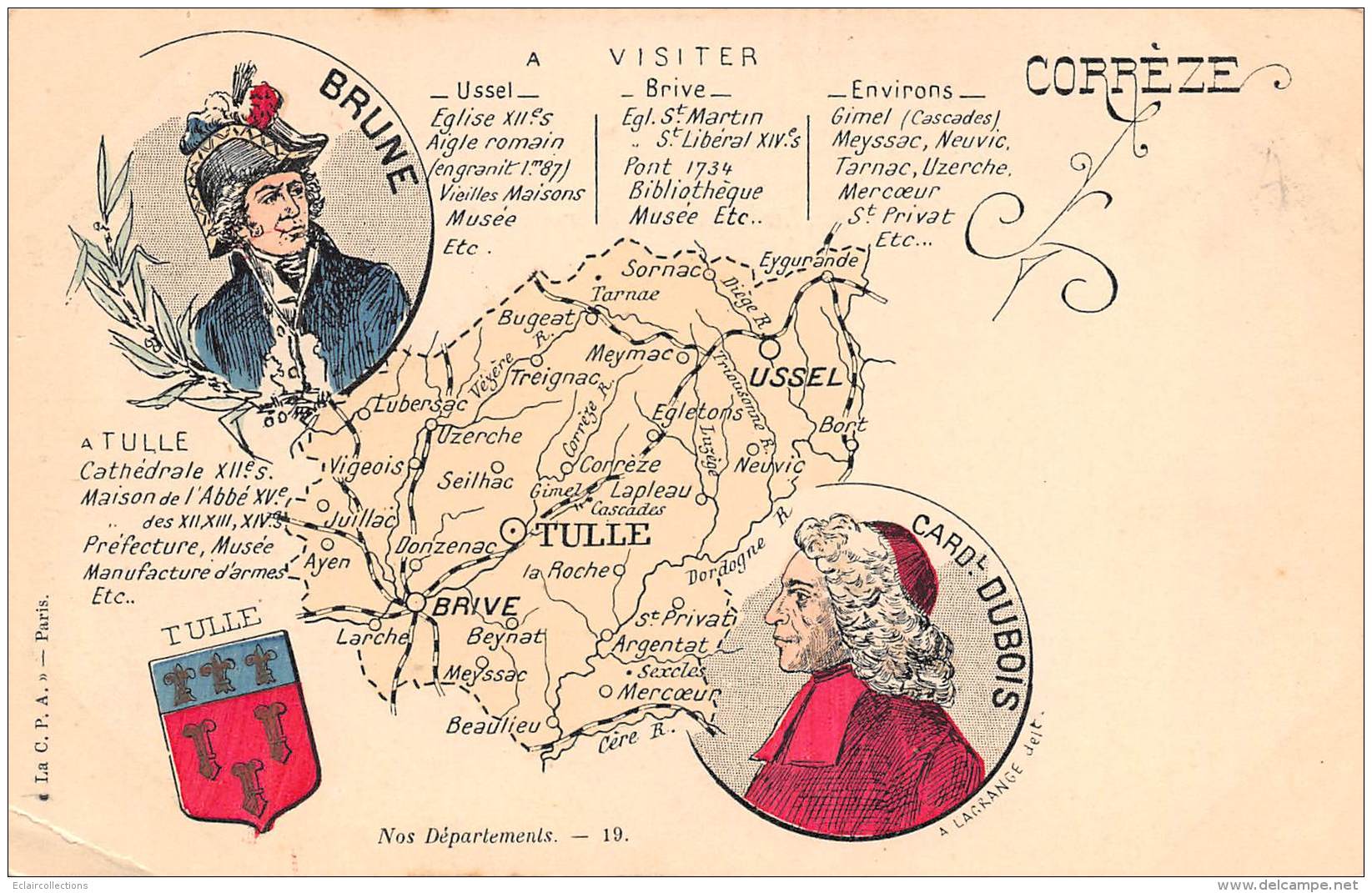 Carte Du Département       19    Maréchal Brune     CPA N°19    (voir Scan) - Andere & Zonder Classificatie