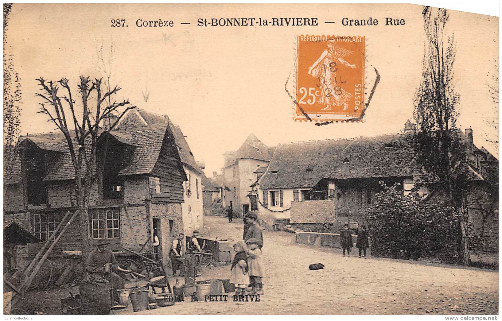 Saint Bonnet La Rivière      19    Grande Rue. Etameur. Forgeron Chaudronnier ???      (voir Scan) - Andere & Zonder Classificatie