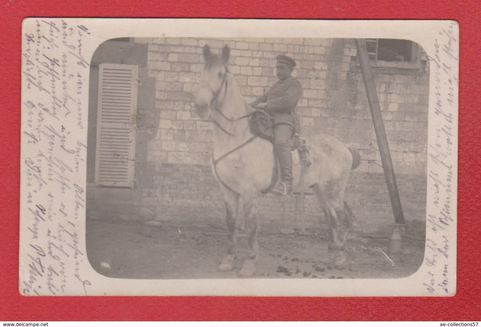 Carte Photo  - Cavalier Allemand -- IX Armée Korps  -  12/1/1916 - War 1914-18