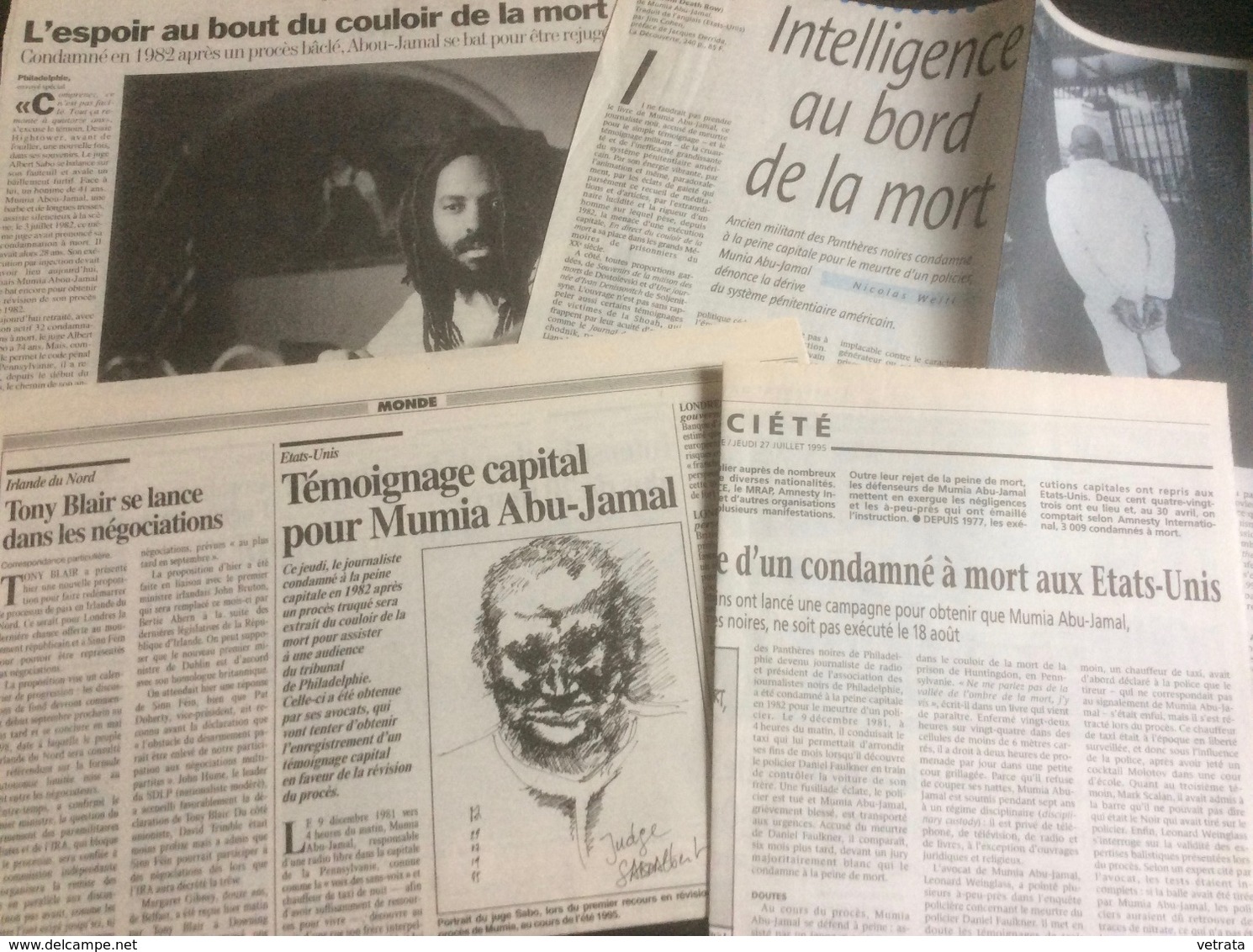 Mumia Abu-Jamal : Dossier Composé Du Livre De Mumia (En Direct Du Couloir De La Mort) - 7 Tracts & 4 Articles Parus Entr - Wholesale, Bulk Lots