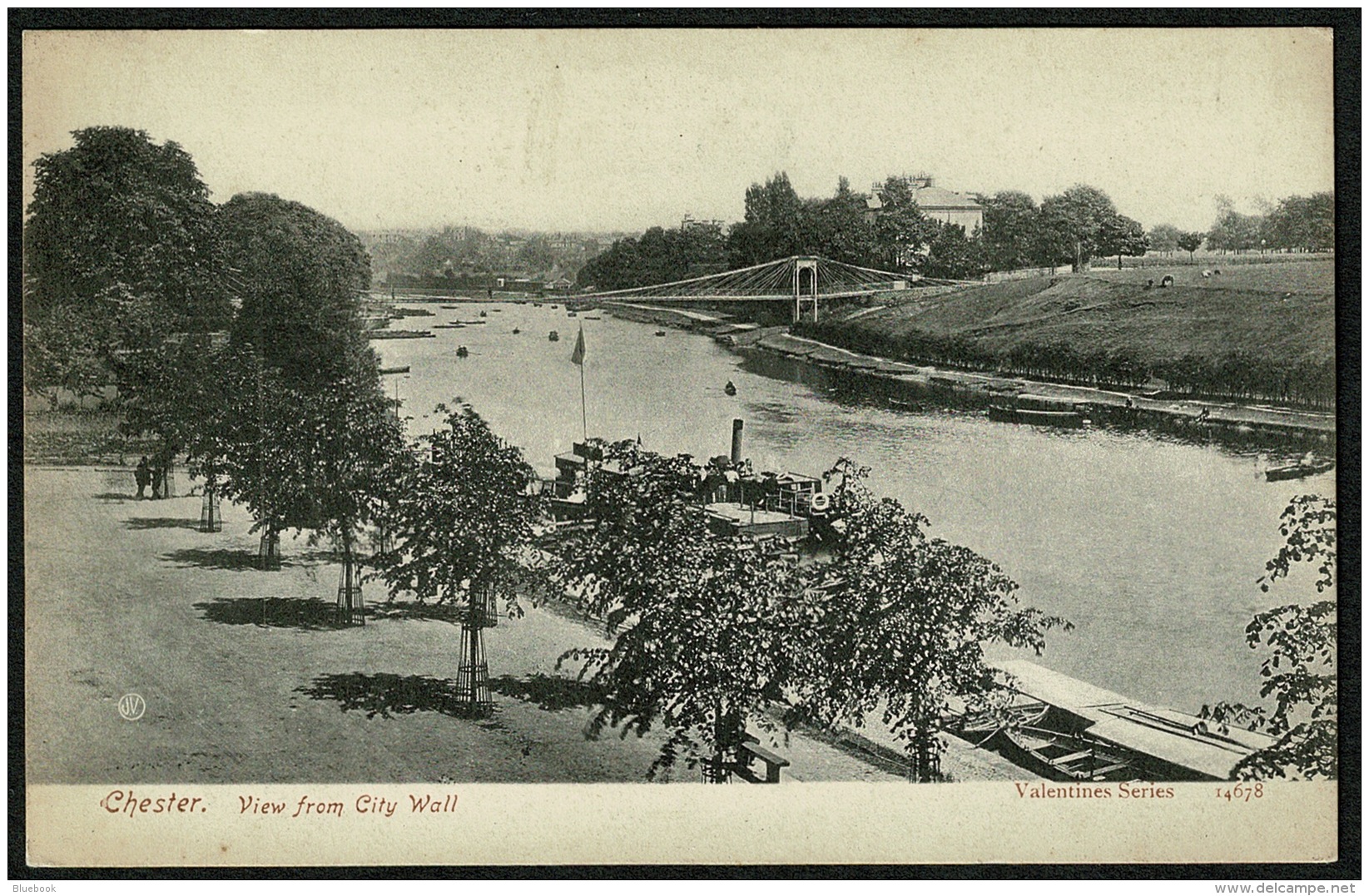 RB 1187 -  Early Postcard - View From City Wall Chester - Cheshire - Chester