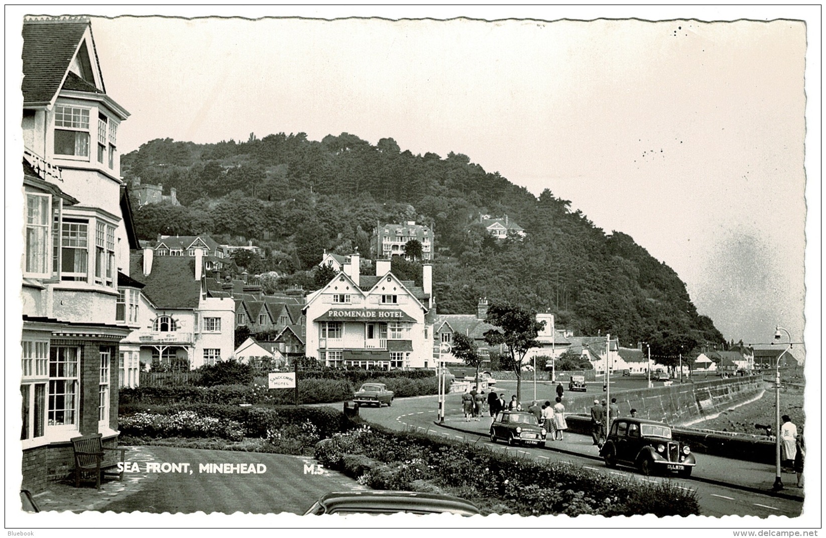 RB 1187 -  Real Photo Postcard - Promenade Hotel &amp; Sea Front - Minehead Somerset - Minehead