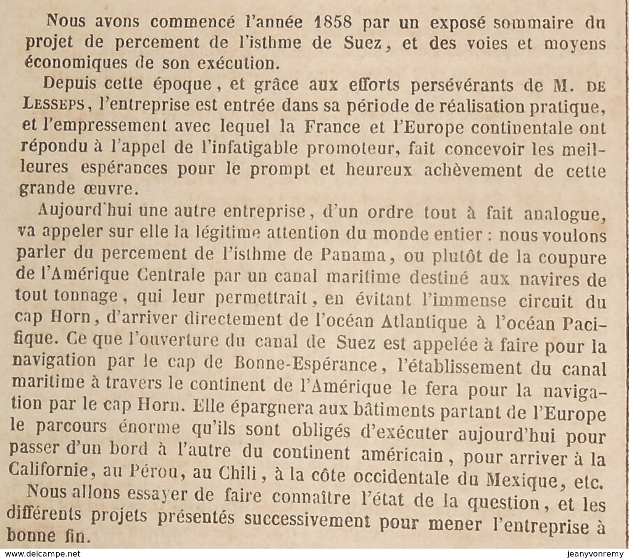 Plan Du Percement De L'Isthme Du Panama. 1859 - Arbeitsbeschaffung