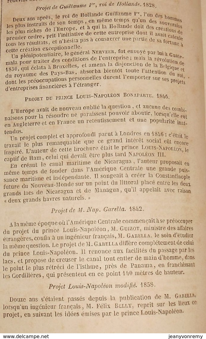 Plan Du Percement De L'Isthme Du Panama. 1859 - Travaux Publics