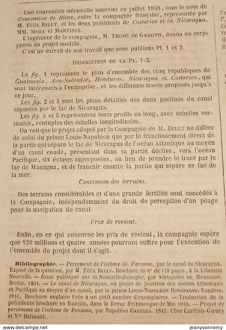 Plan Du Percement De L'Isthme Du Panama. 1859 - Obras Públicas