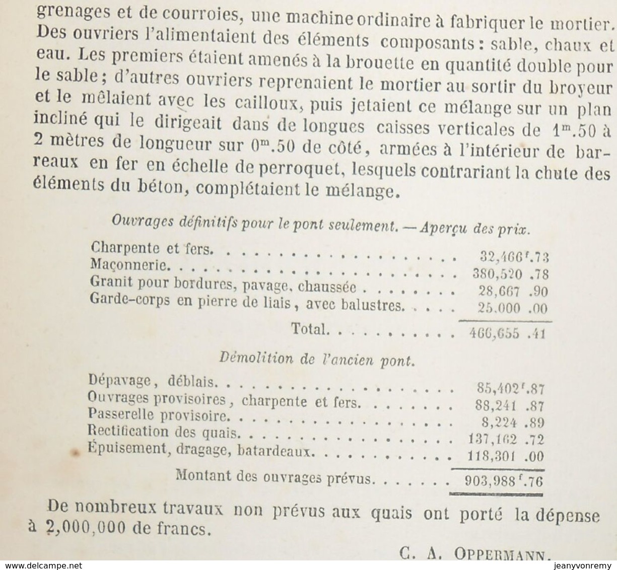 Plan Du Pont Saint-Michel à Paris En 1858. 1859 - Opere Pubbliche