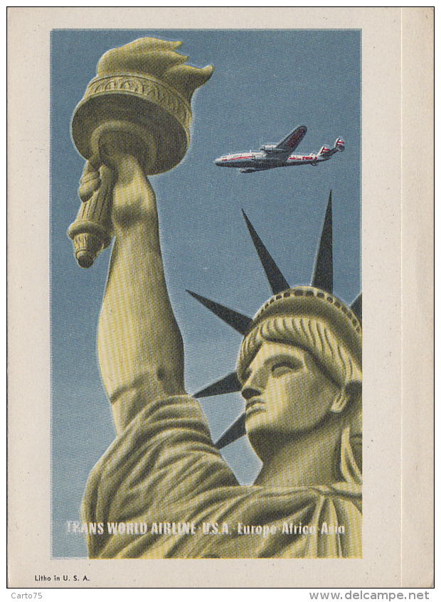 Publicité - Aviation - Statue De La Liberté - Compagnie Trans World Airline USA - Advertising