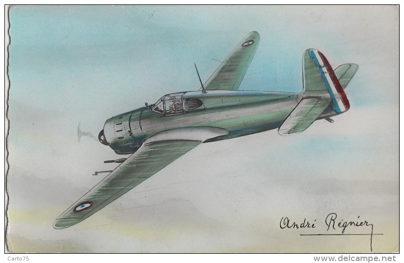 Aviation - Guerre - Dessin André Régnier - Avion De Chasse Bloch 2 Canons 2 Mitrailleuses - Editions Erpé - 1946-....: Era Moderna