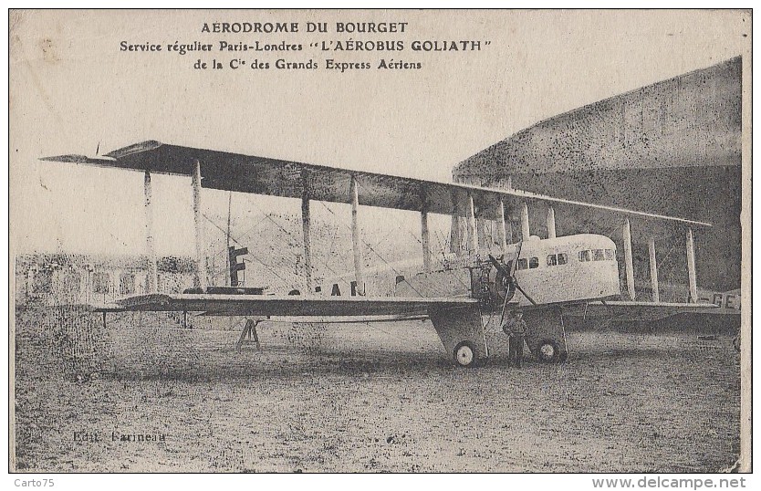Aviation - Ligne Paris-Londres Aérodrome Du Bourget - Aérobus Goliath Cie Des Grands Express Aériens - 1919-1938: Entre Guerres