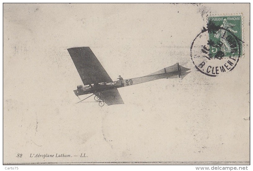 Aviation - Avion Aéroplane Latham - 1909 Cachets Paris Meusnes 41 - ....-1914: Précurseurs