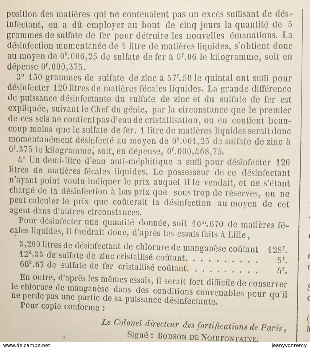 Plan de l'assainissement des latrines et lieux d'aisances. 1859